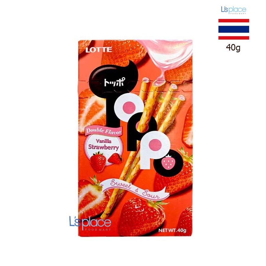 Lotte Toppo Bánh que vani dâu tây