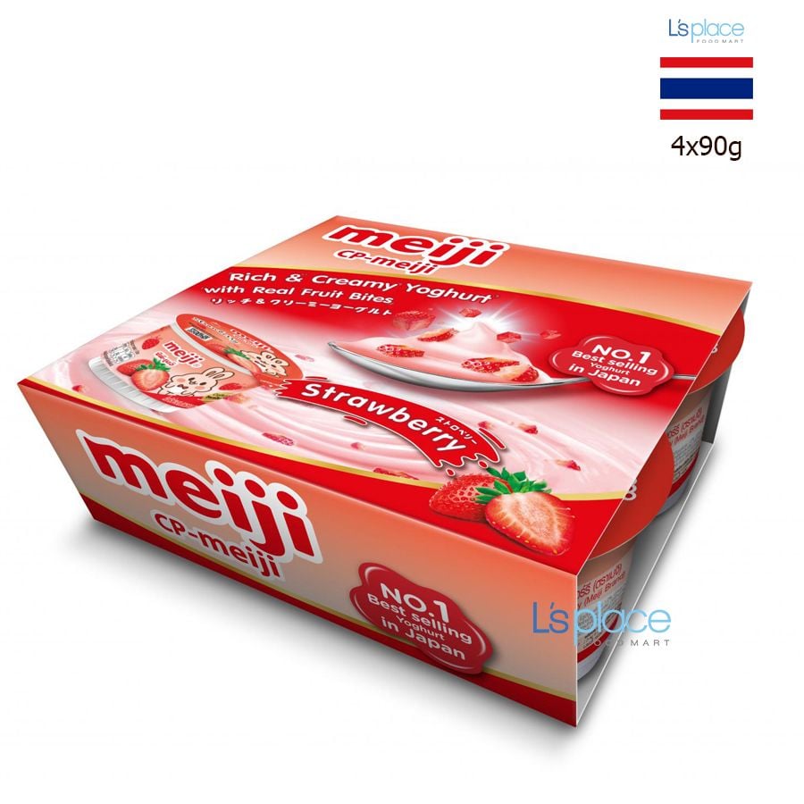 Meiji Sữa chua dâu vỉ 4 hộp