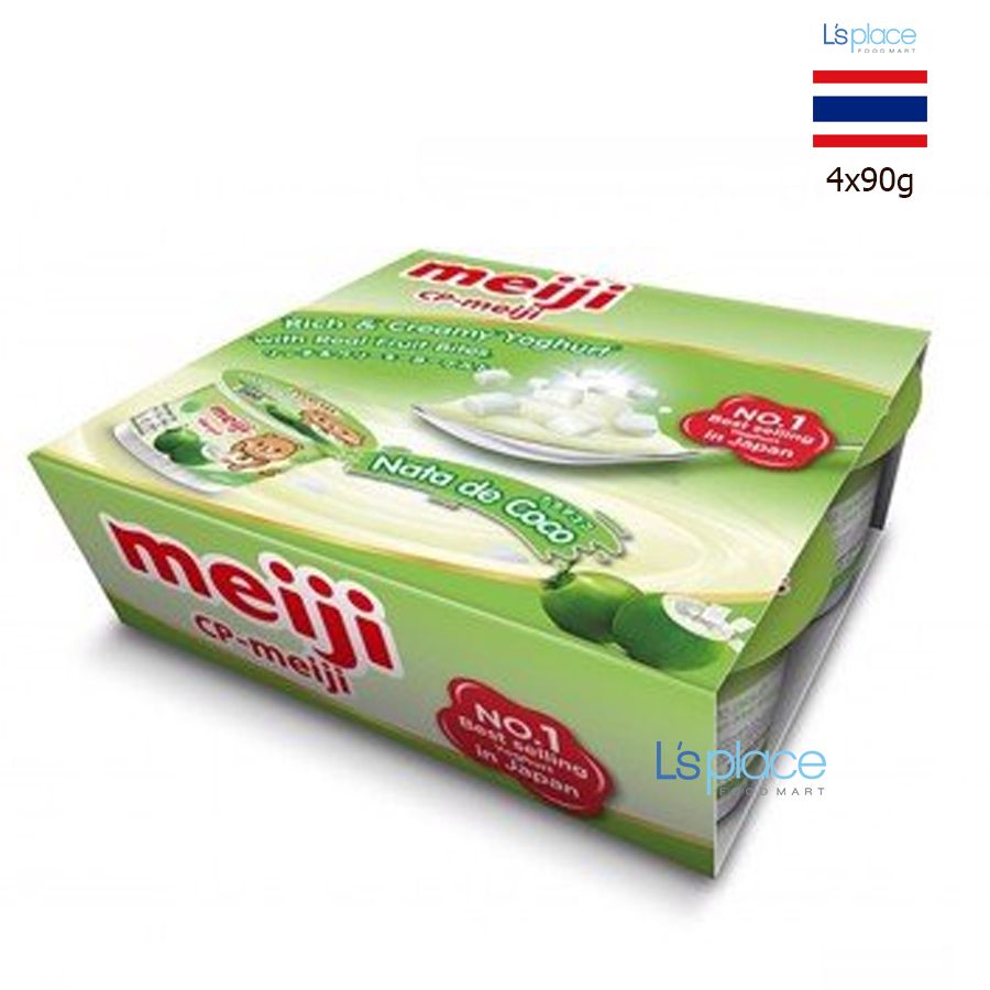 Meiji Sữa chua thạch dừa vỉ 4 hộp