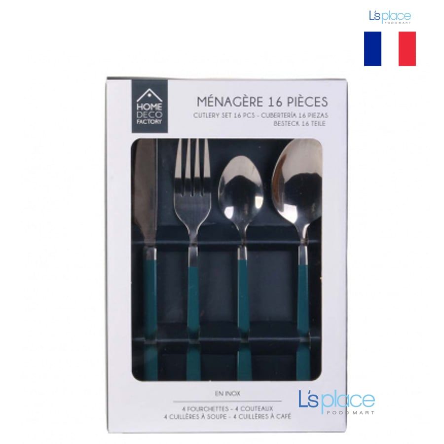 Menagere Bộ dao thìa dĩa cán xanh cổ vịt KA4097