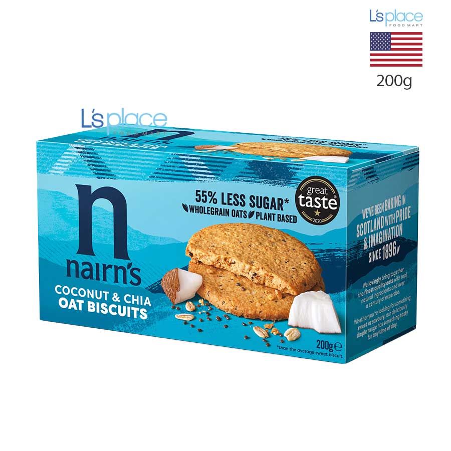 Nairn's Bánh quy yến mạch dừa hạt chia