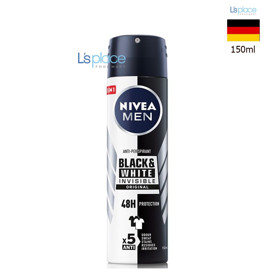 Nivea Men Xịt khử mùi nam Black & white