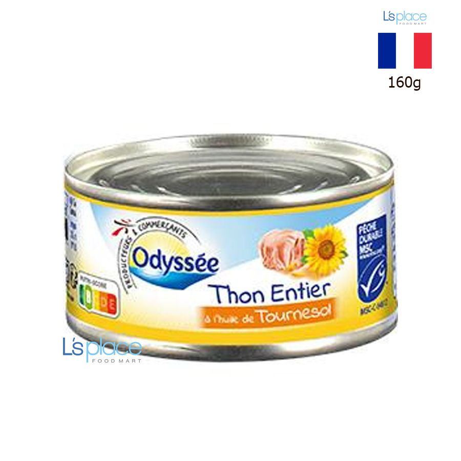 Odyssee cá ngừ nguyên con ngâm dầu hướng dương