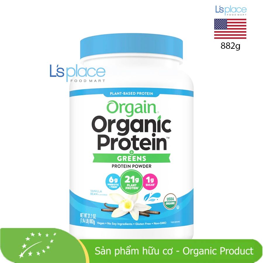 Orgain Bột uống Protein Greens hữu cơ vị vani hộp nhỏ