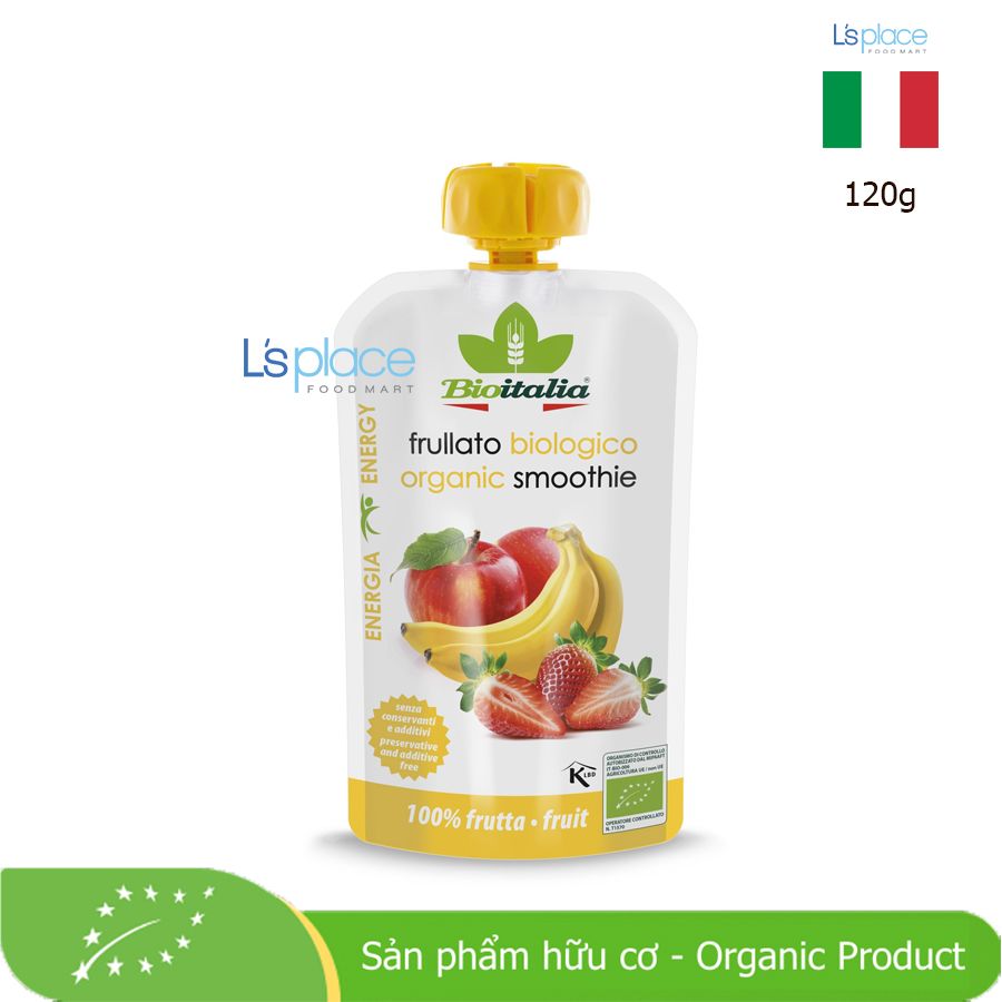 Bio Italia Smoothie Táo, Chuối, Dâu tây hữu cơ