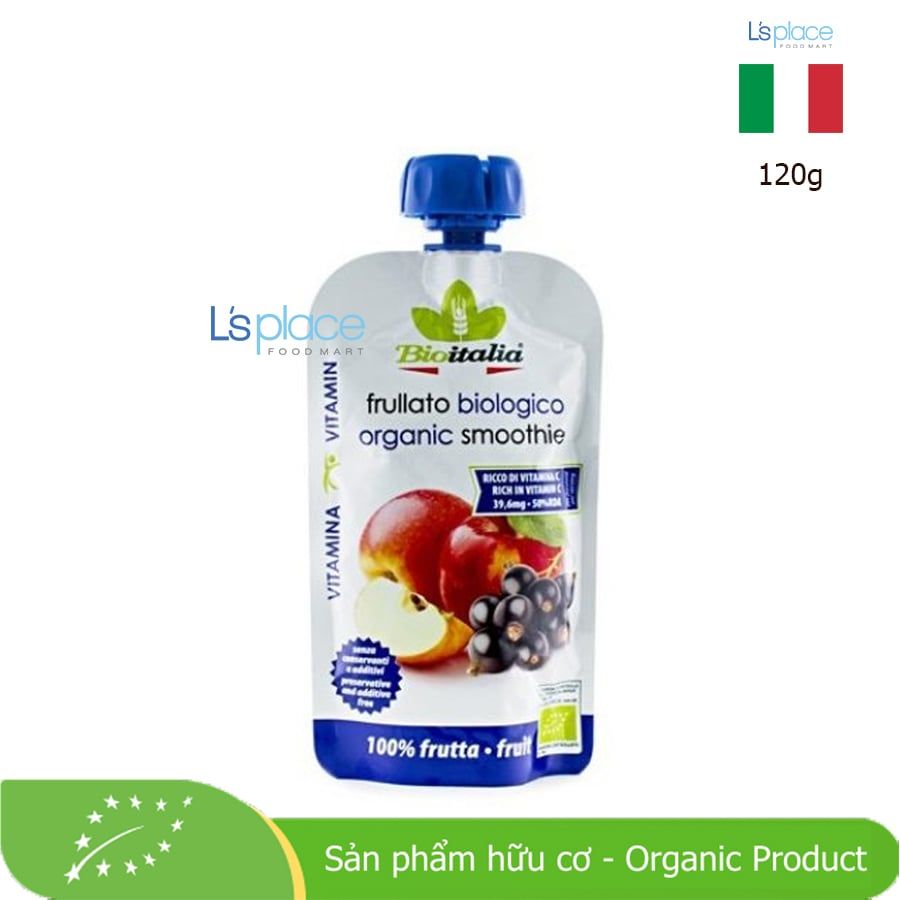 Bioitalia Smoothie  Táo và Quả lý chua đen hữu cơ