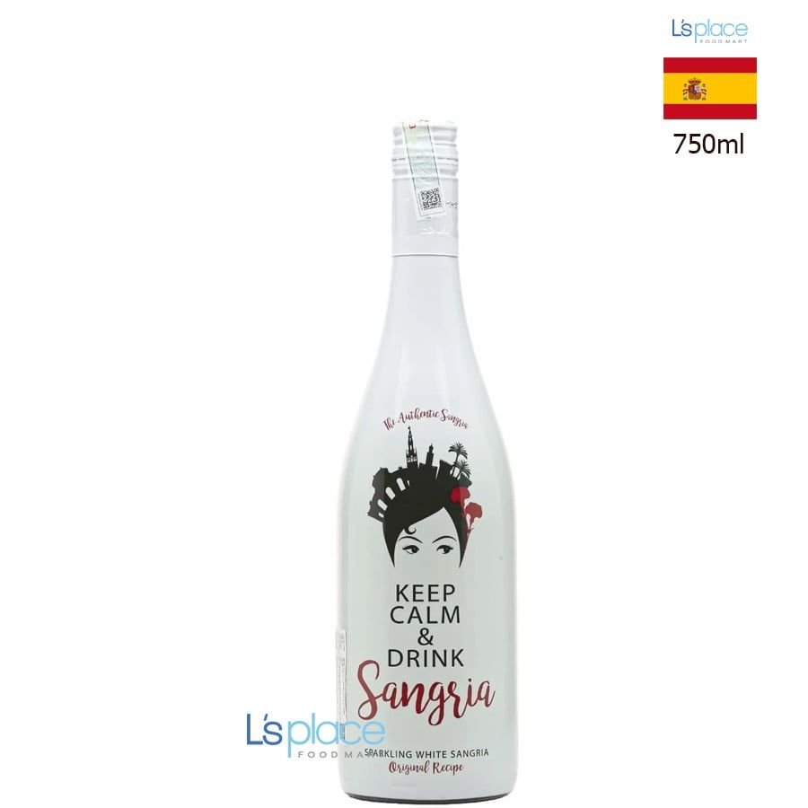 Keep Calm and Drink Sangria Cocktail chai trắng