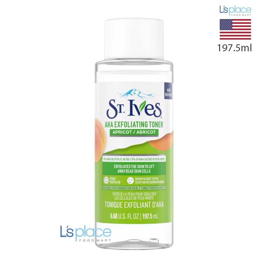 St.Ives Nước hoa hồng tẩy da chết AHA chiết xuất quả mơ