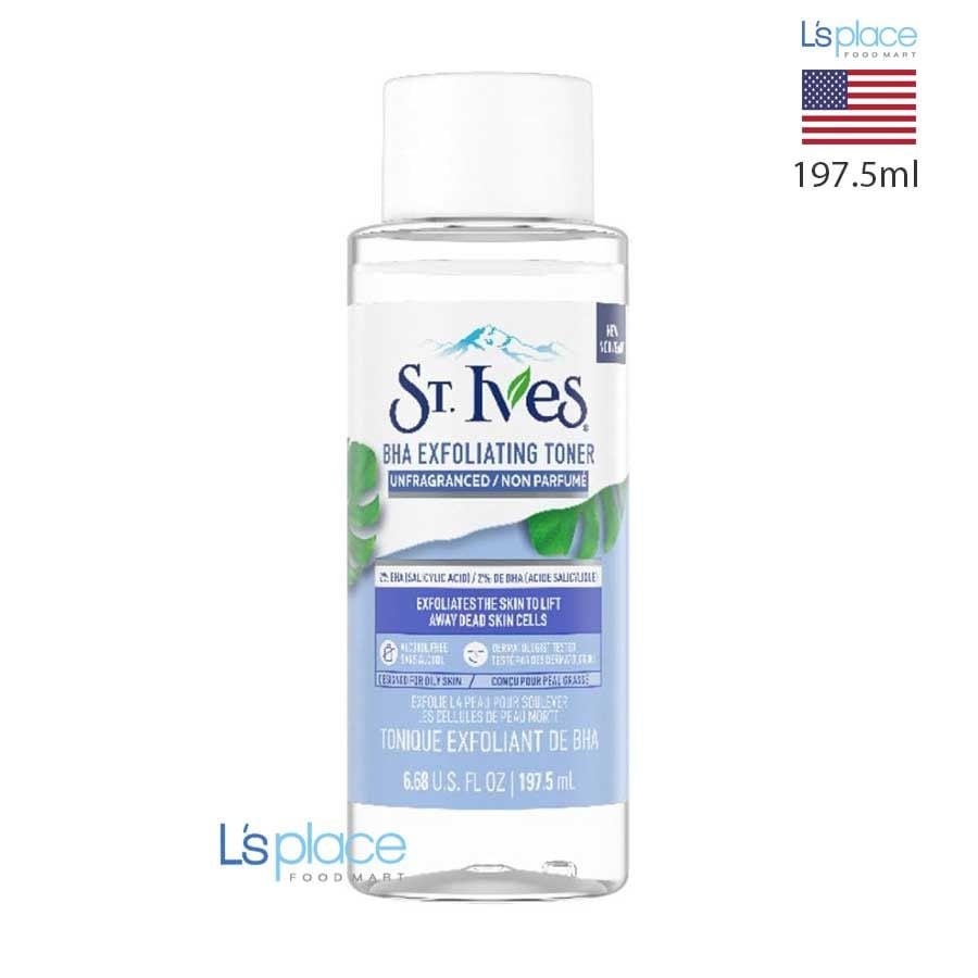St.Ives Nước hoa hồng tẩy da chết BHA không mùi