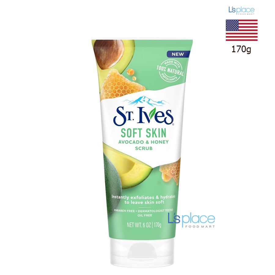 St.Ives Soft skin Sữa rửa mặt tẩy da chết hương quả bơ mật ong