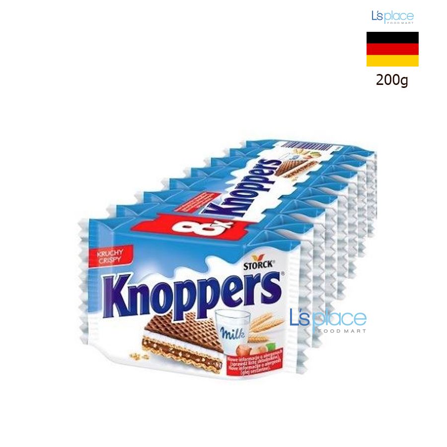 Storck Knoppers Bánh Wafers hạt phỉ lốc 8 gói