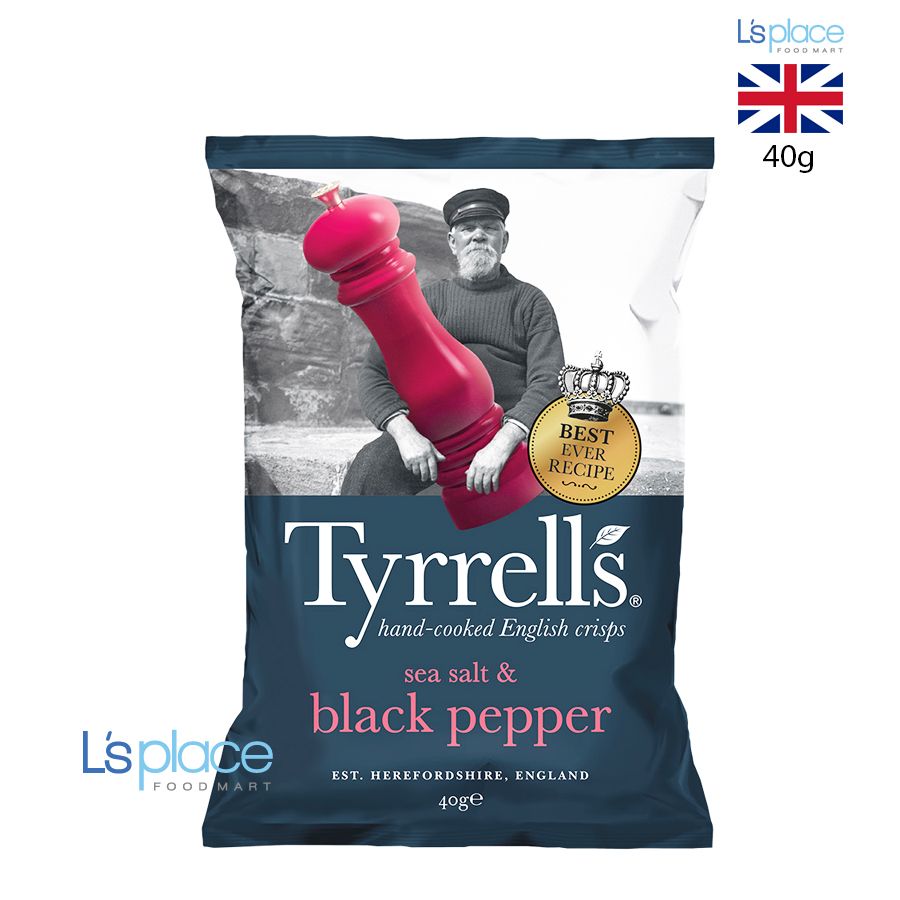 Tyrrells Khoai tây chiên vị muối & tiêu đen gói nhỏ