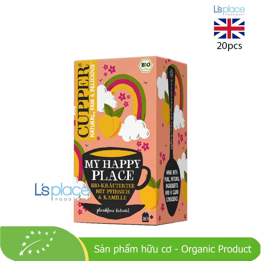Cupper Trà thảo mộc hữu cơ My Happy Place hương đào cúc
