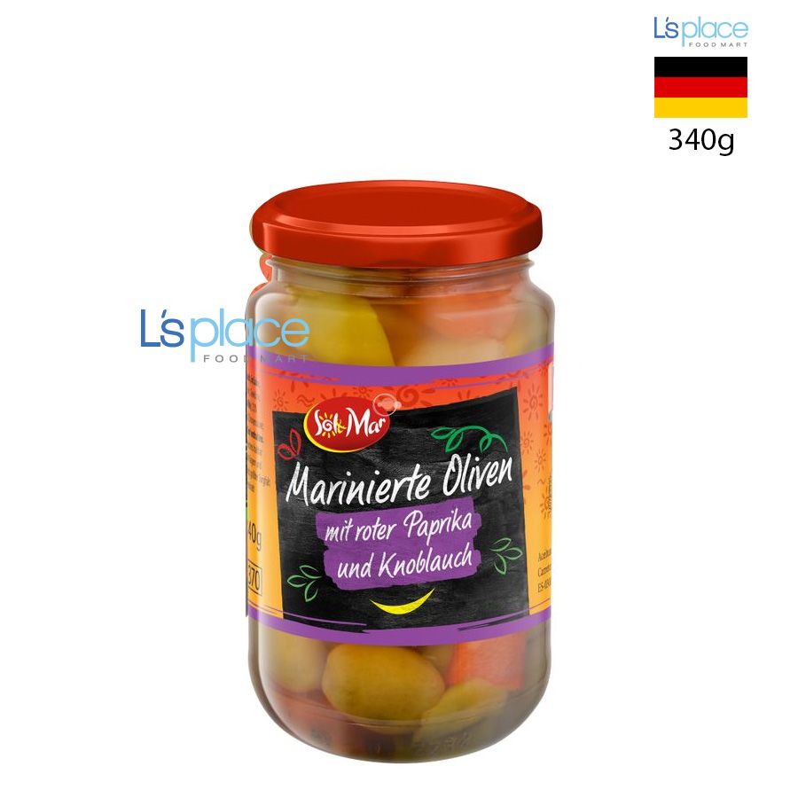 Sol&Mar Oliu ngâm ớt Paprika và tỏi