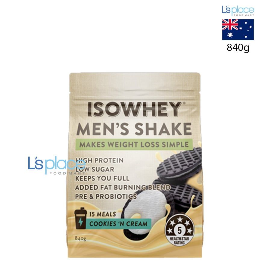 Isowhey Bột uống Men's Shake vị bánh quy kem