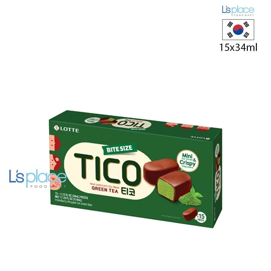Lotte Tico Kem viên trà xanh phủ socola