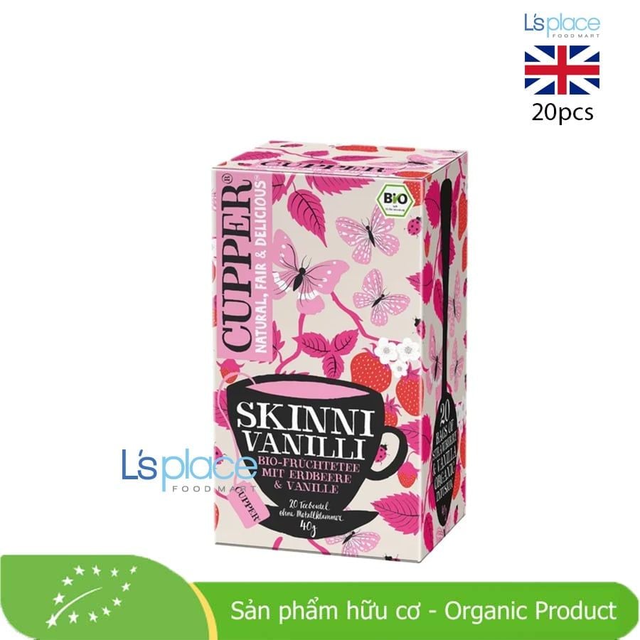 Cupper Trà trái cây hữu cơ Skinni Vanilli hương dâu vani