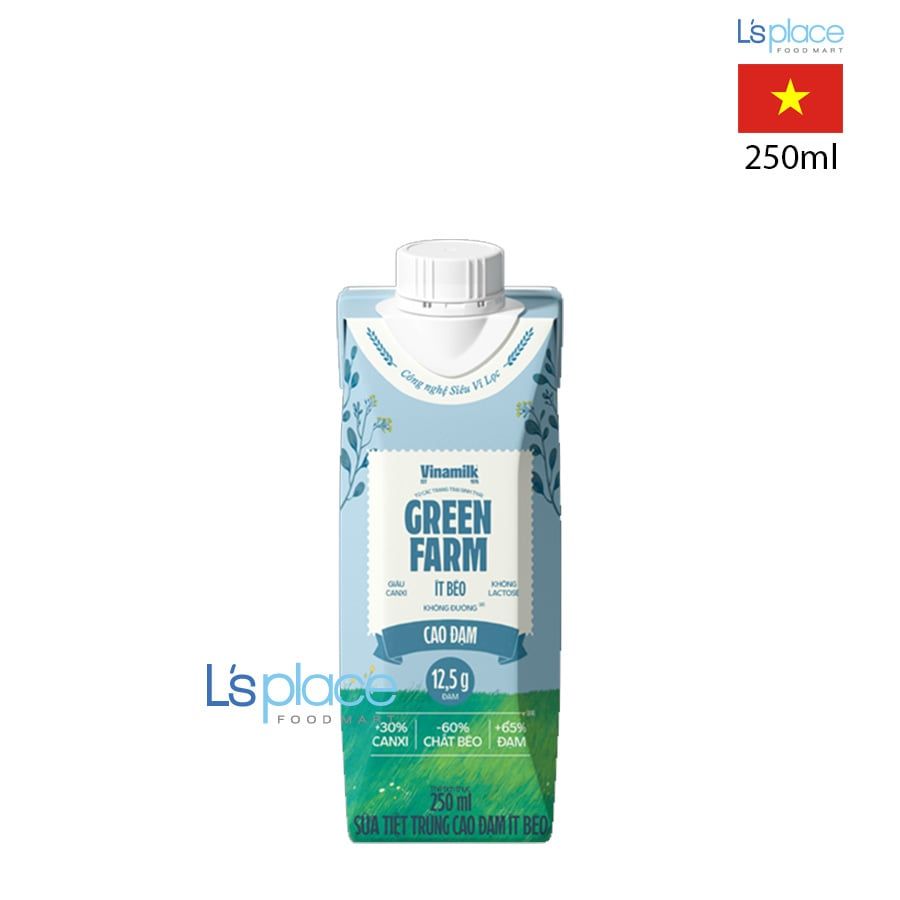 Vinamilk Sữa tiệt trùng Green Farm ít béo cao đạm hộp nhỏ