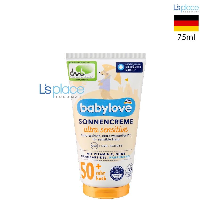dm Babylove Kem chống nắng Trẻ em Ultra sensitive 50+