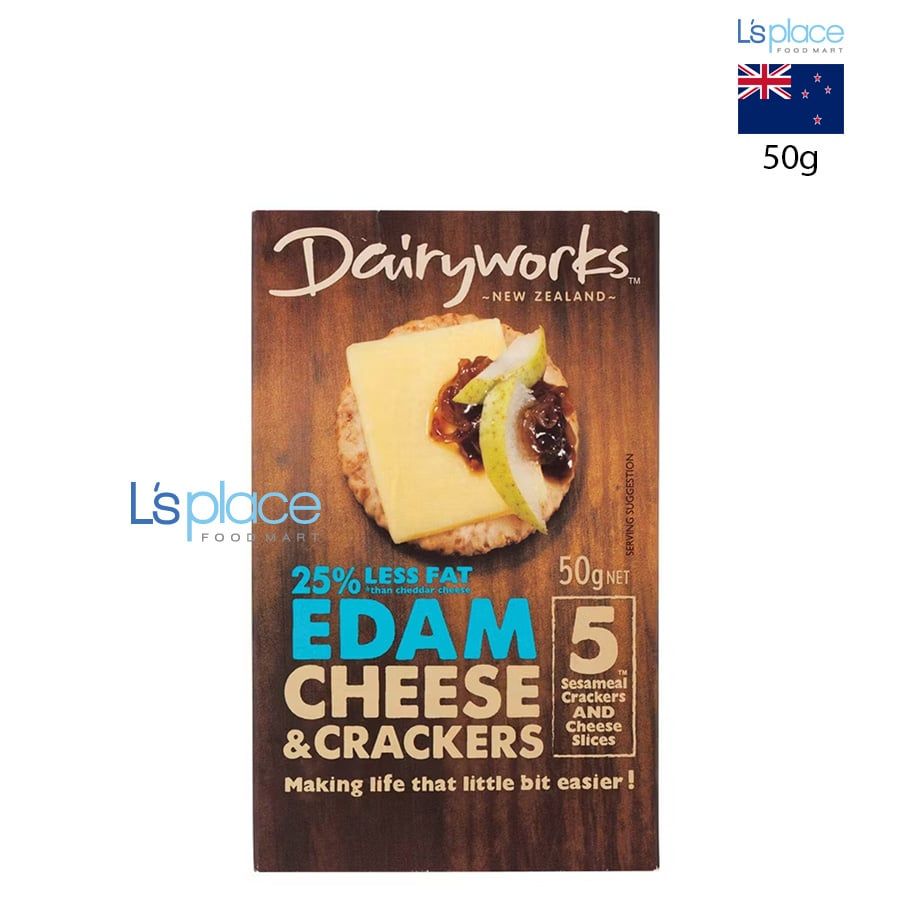 Dairyworks Phomai Edam & bánh crackers gạo gói nhỏ