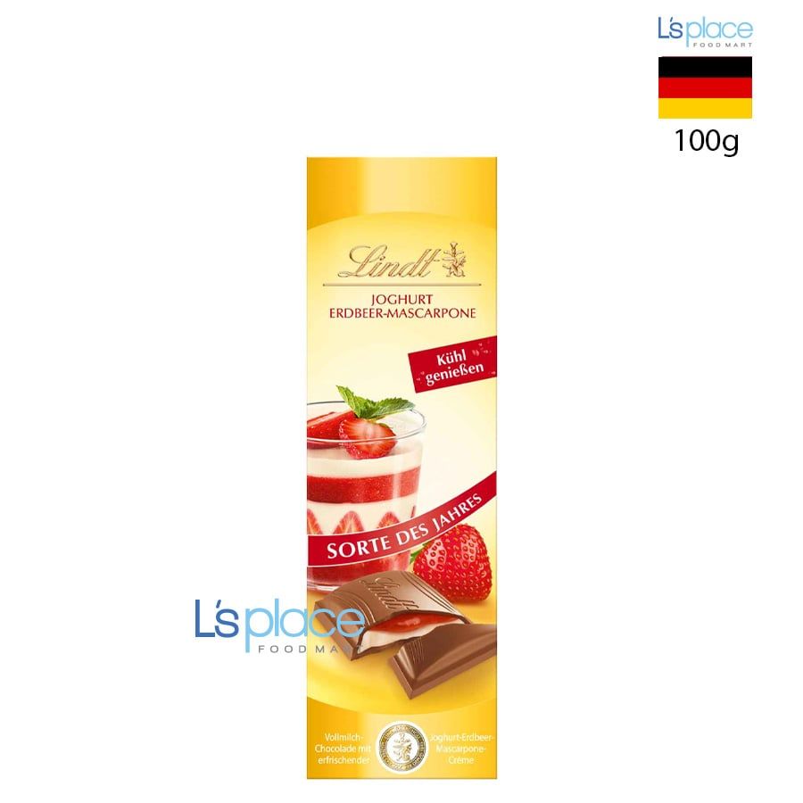 Lindt Kuhl genießen Socola sữa chua dâu tây phomai Mascarpone