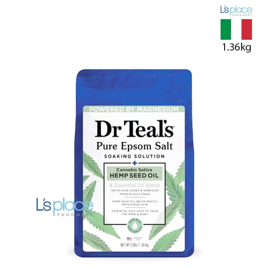 Dr Teal's Muối tắm Epsom Thư giãn với dầu hạt gai dầu