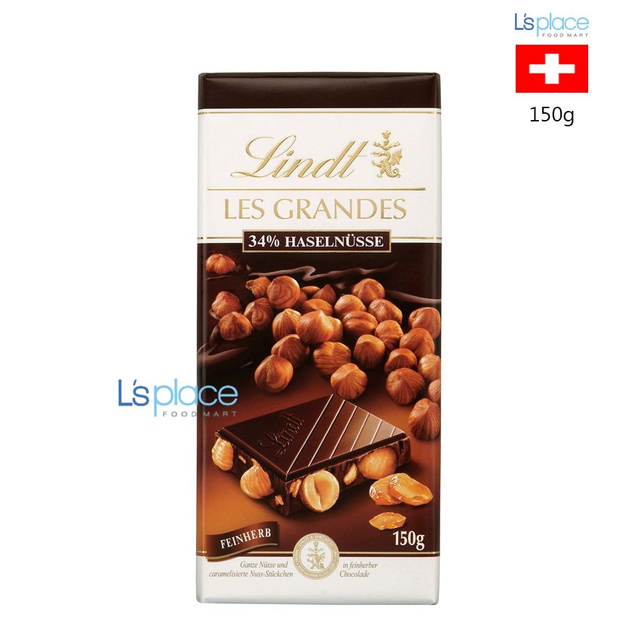 Lindt Les Grandes Socola 34% hạt phỉ