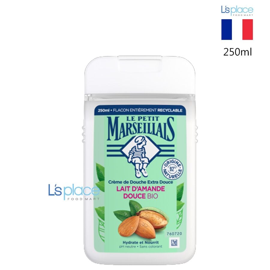 Le Petit Marseillais Kem tắm 92% hữu cơ hương hạnh nhân