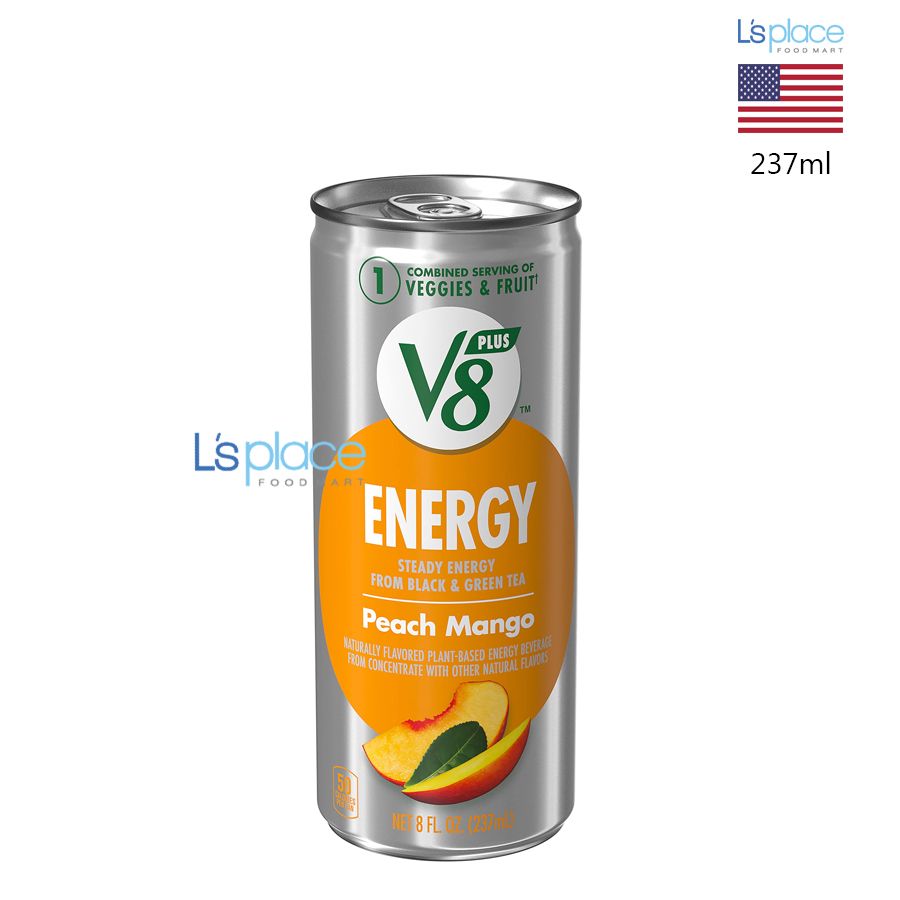 V8 Plus Energy Nước tăng lực đào xoài