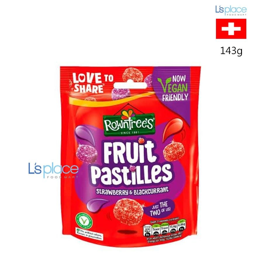 Rowntree's Kẹo trái cây Fruit Pastilles dâu & nho đen