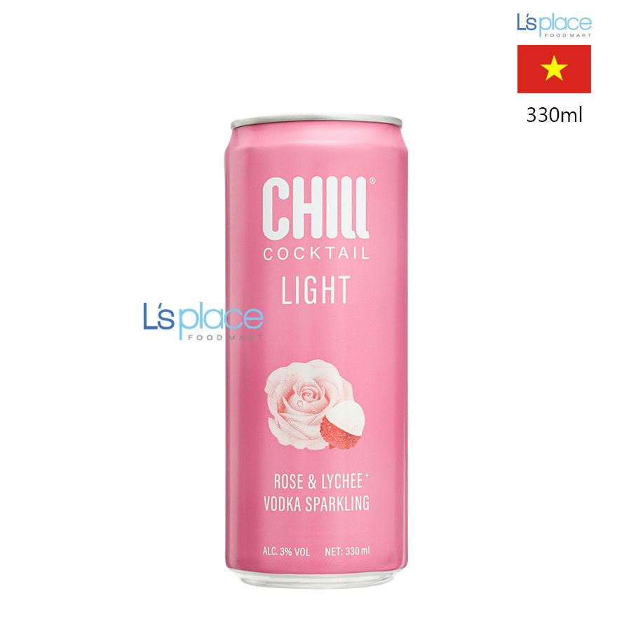 Chill Cocktail Light Vị Vodka và hoa hồng vải