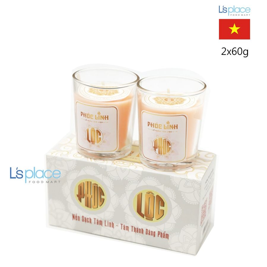 Phúc Linh Cặp nến Phúc Lộc màu trắng