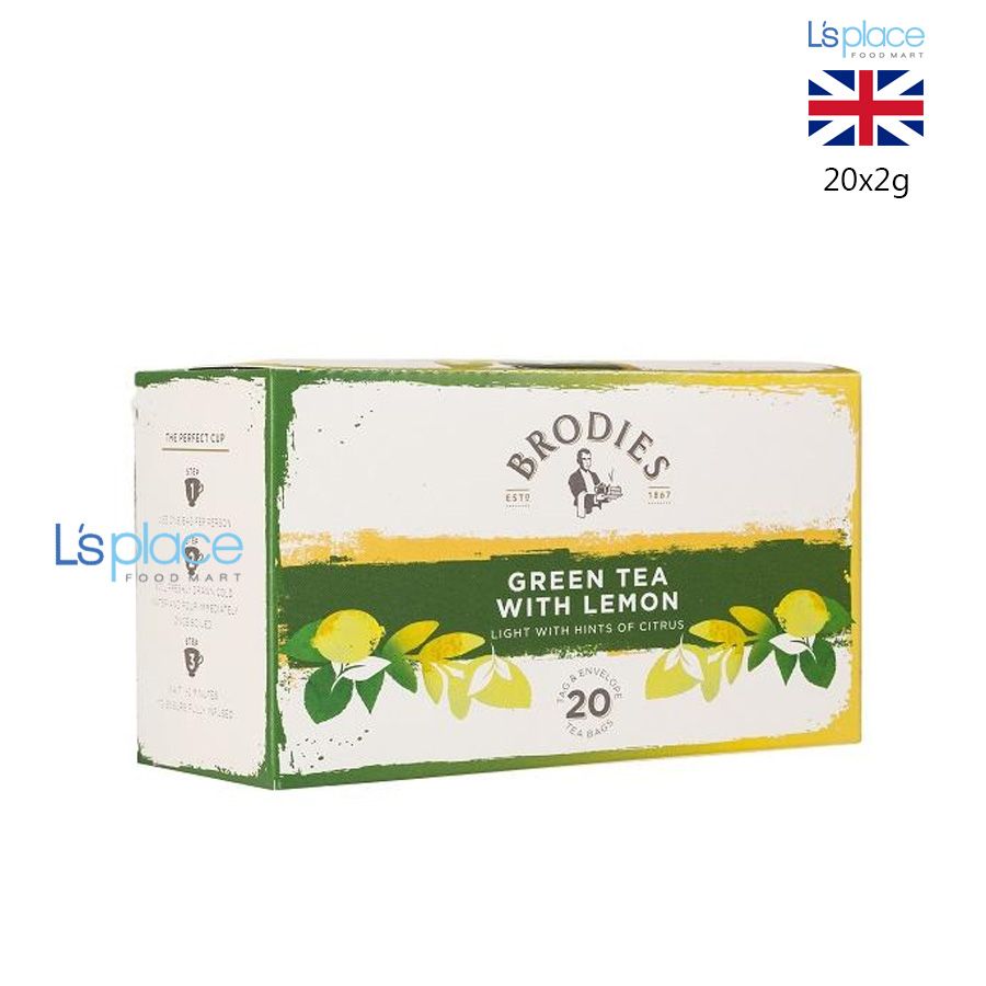 Brodies Trà túi lọc trà xanh hương chanh