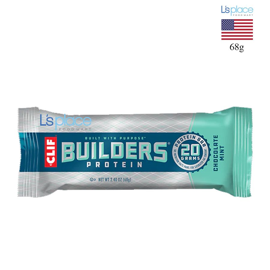 Clif Builders Thanh Protein vị socola bạc hà và Thanh Protein vị socola bơ đậu phộng