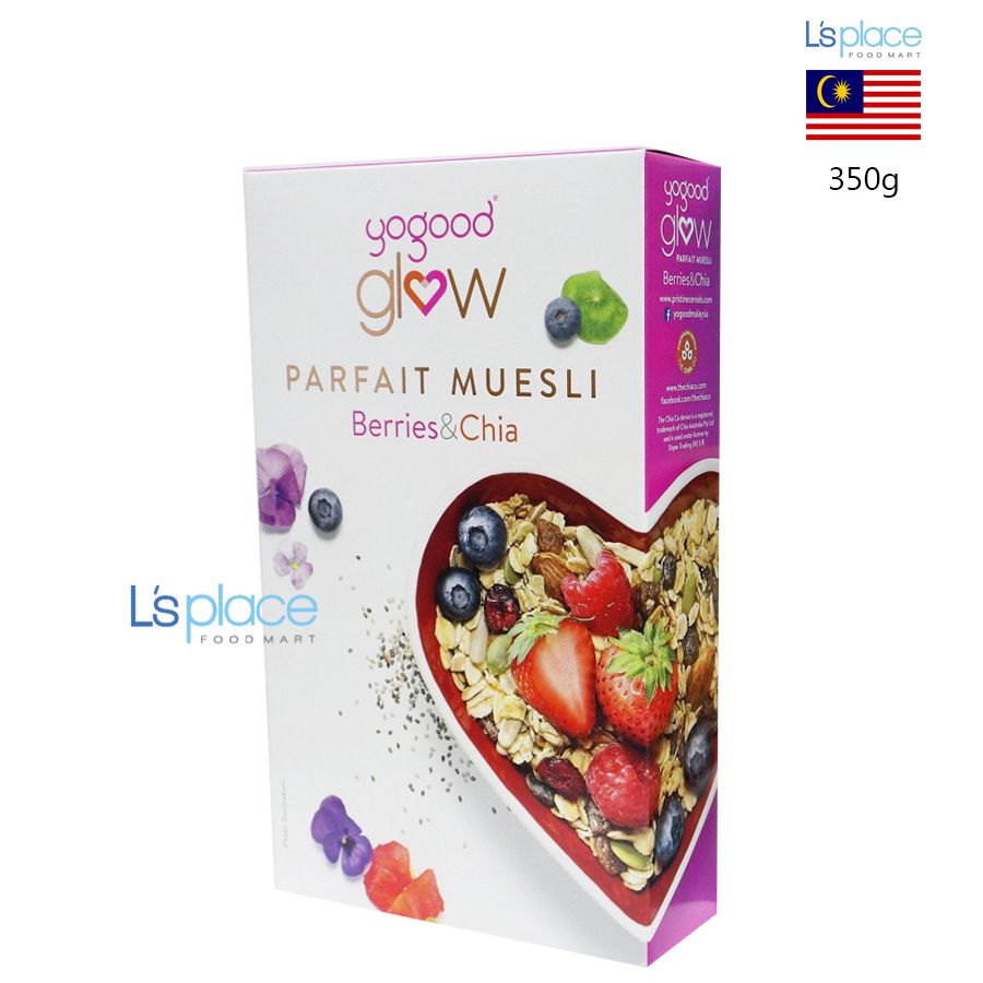 Yogood Glow Ngũ cốc Parfait Muesli hạt chia và dâu khô