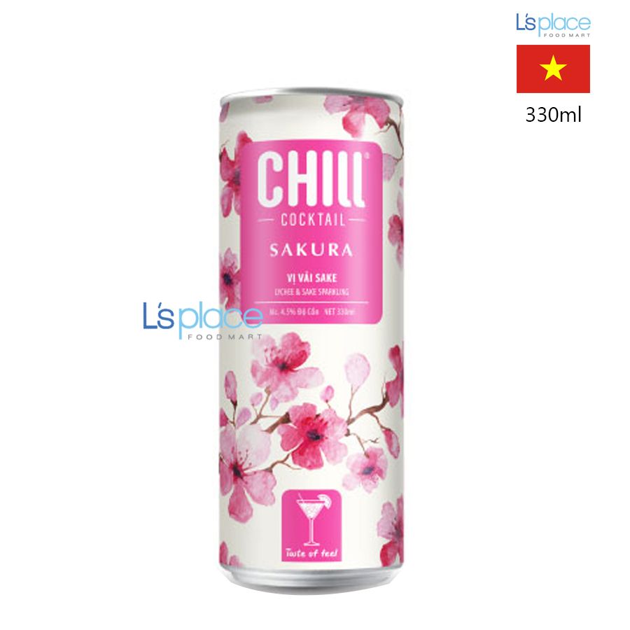 Chill Cocktail Sakura Vị Sake và vải