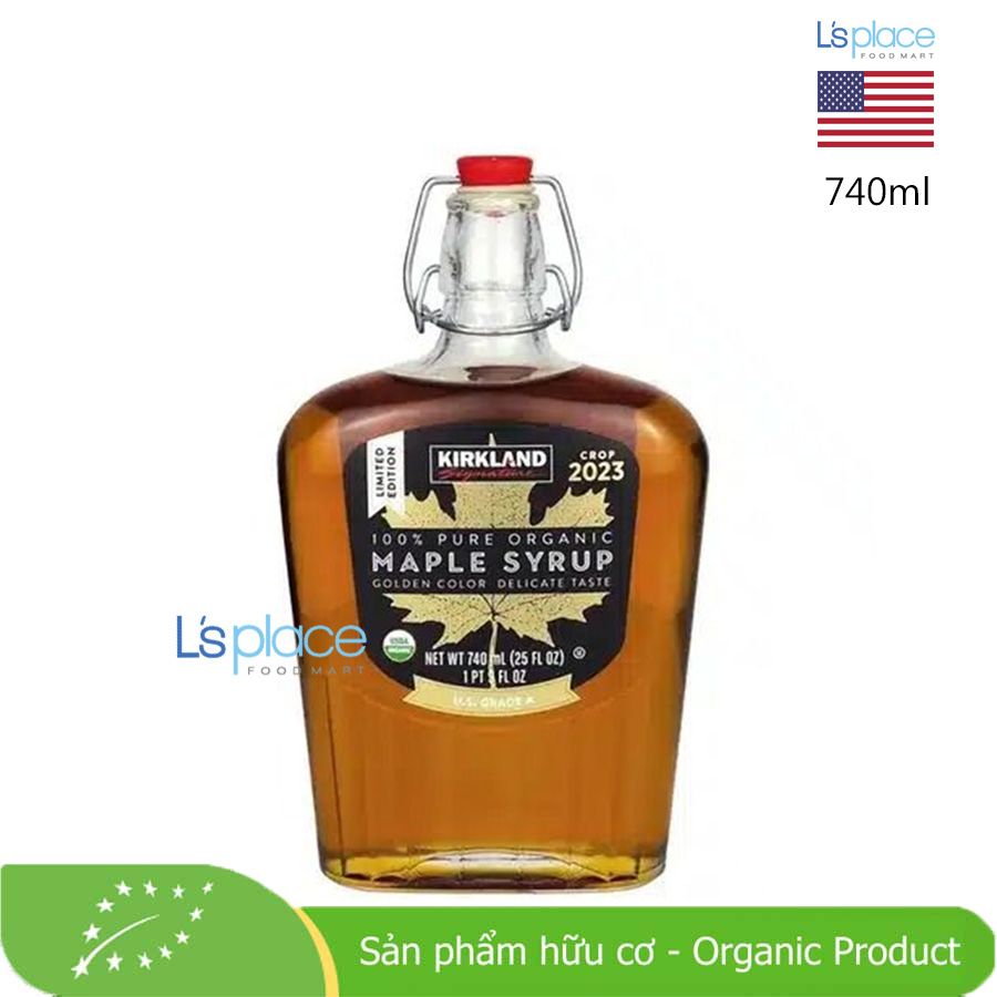 Kirkland Siro cây phong hữu cơ chai thủy tinh