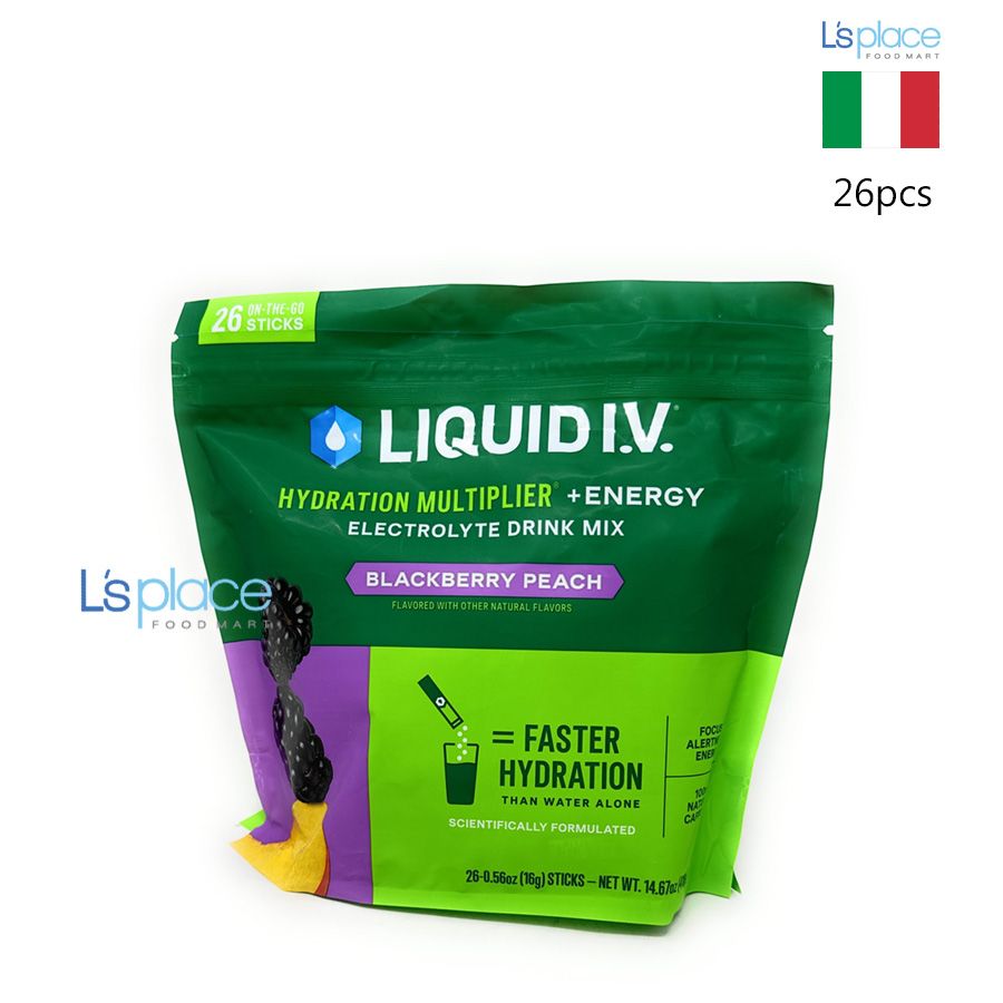 Liquid I.V Bột uống điện giải hương dâu đen & đào