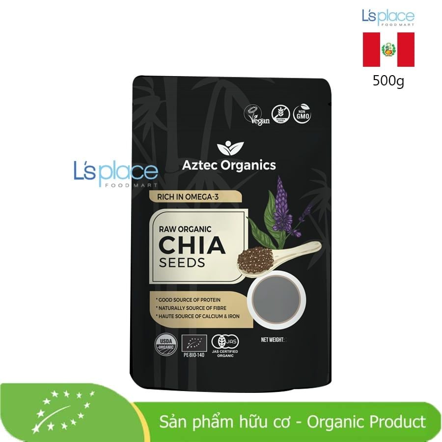 Aztec Organics Hạt Chia hữu cơ sống