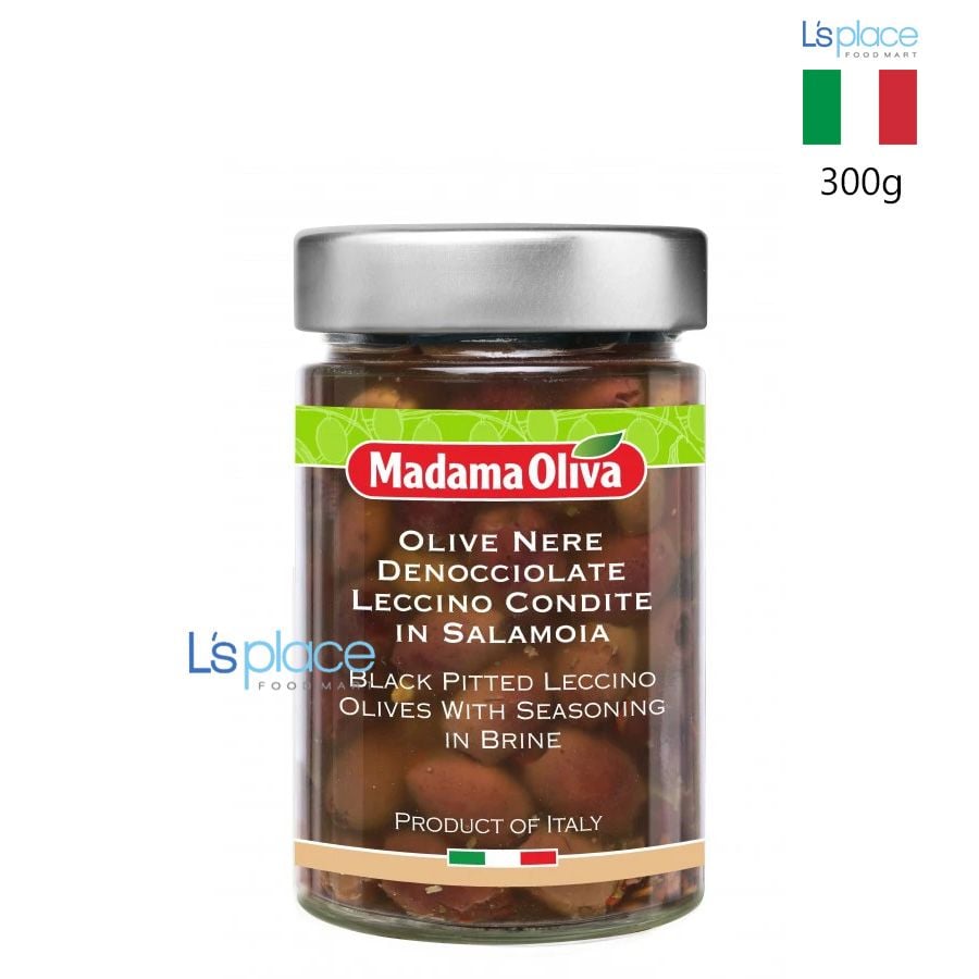 Madama Oliva Ô liu đen Leccino ngâm nước muối