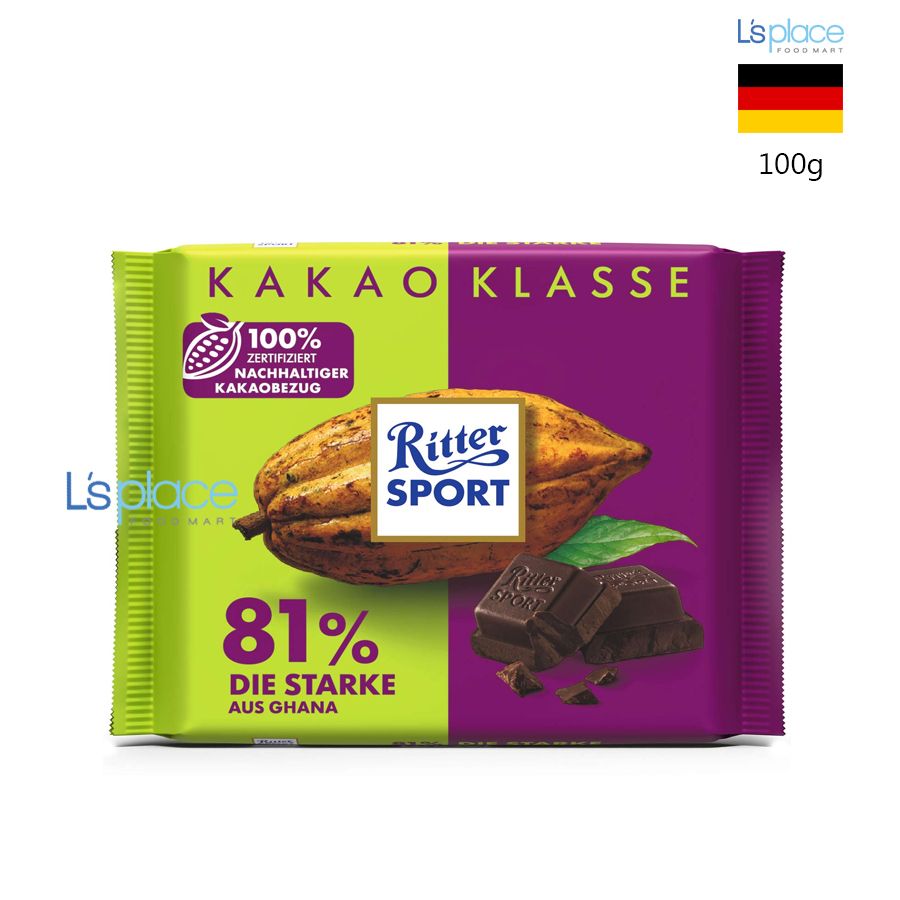 Ritter Sport Socola Kakao Klasse 81%
