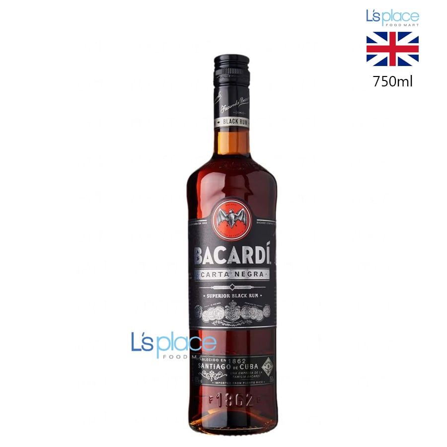 Bacardi Rượu Rum đen Carta Negra Superior