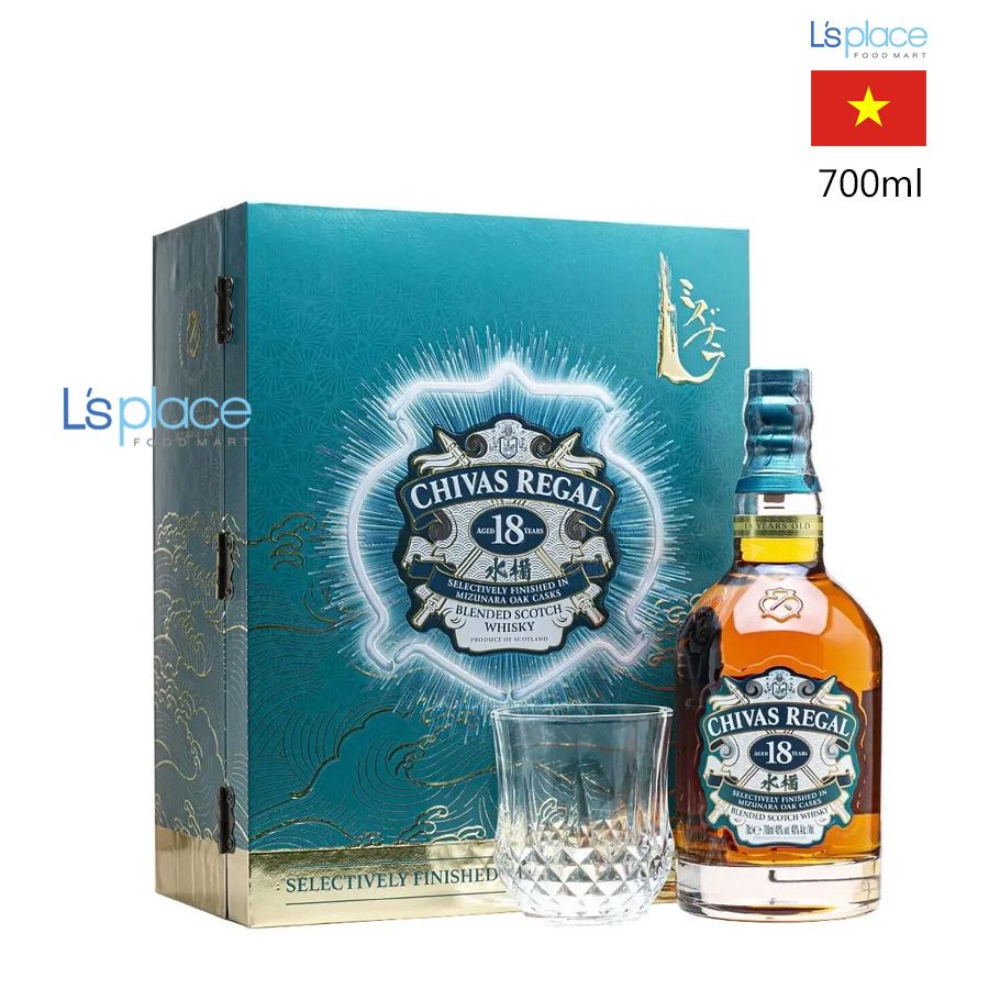 Chivas 18 Rượu hộp quà Mizunara oak