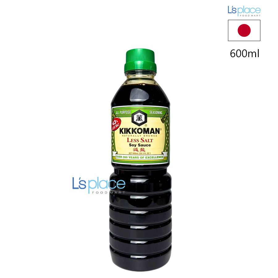 Kikkoman Nước tương ít muối chai nhựa 600