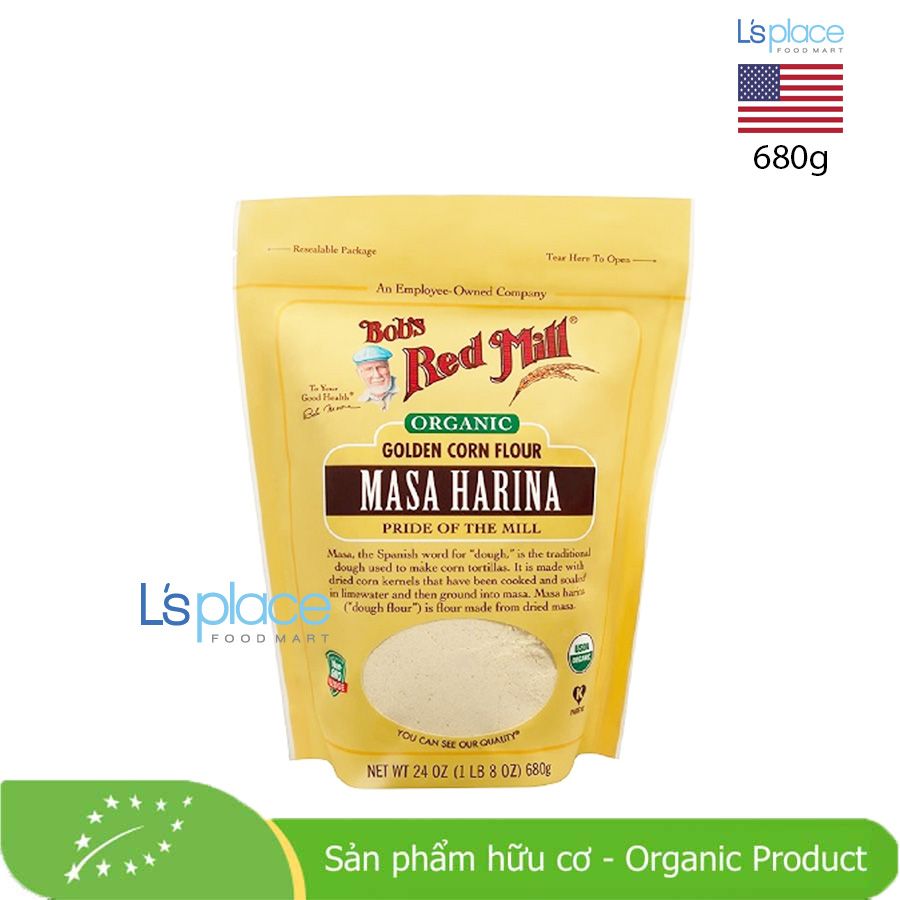 Bob's Red Mill bột ngô vàng hữu cơ Masa Harina