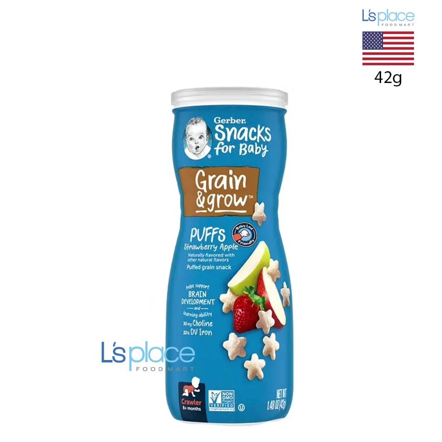 Gerber Bỏng ăn dặm vị dâu táo cho trẻ từ 8 tháng