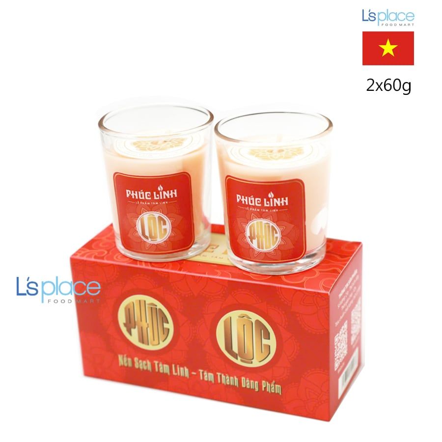 Phúc Linh Cặp nến Phúc Lộc màu đỏ