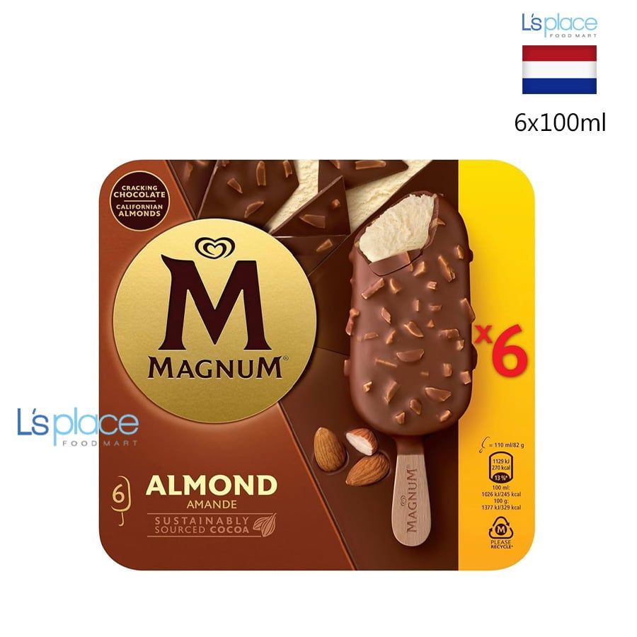Magnum Hộp kem que socola hạnh nhân