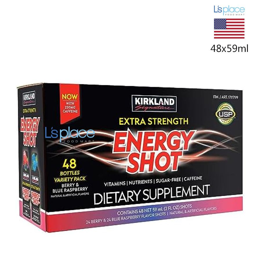 Kirkland Energy Shot Extra Strength Nước tăng lực thùng đen