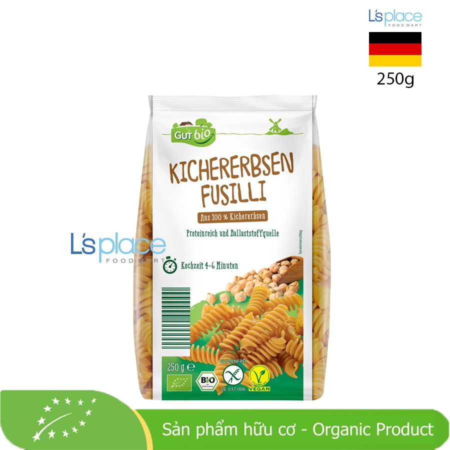 Gut Bio Nui xoắn Fusilli đậu gà hữu cơ